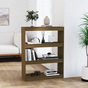 vidaXL Estante/divisória 80x30x103,5 cm pinho maciço castanho mel