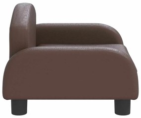 Cama para cães 50x40x30 cm couro artificial castanho