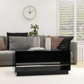 Mesa de Centro Madrid com 2 Gavetas de 102 cm - Preto - Design Moderno