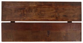 Mesa de bar em madeira recuperada 150x70x107 cm castanho escuro