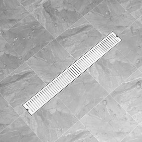 VidaXL Dreno de chuveiro com ventilação 93x14 cm aço inoxidável