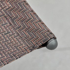 Espreguiçadeira de Exterior com Apoio para os Braços e Efeito de Vime para Jardim Terraço Pátio Carga Máxima 160kg 61x160x79cm Marrom