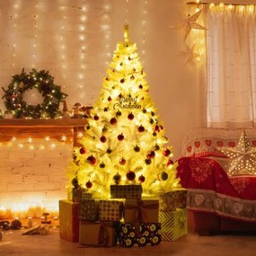 Árvore de Natal artificial pré-iluminada com 180 cm (DECORAÇÃO NÃO INCLUIDA), 280 luzes LED, 1000 pontas de ramos, 11 modos de iluminação e suporte me