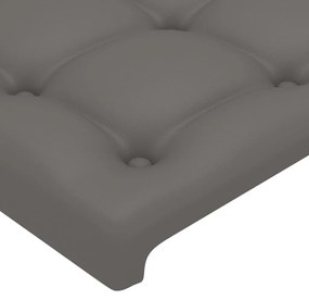 Cabeceira de cama c/ abas couro artificial 103x16x78/88cm cinza