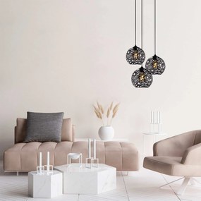 Candeeiro de Teto Fellini – Preto – Diâmetro 65 cm, Altura 117 cm
