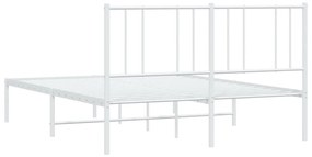 Estrutura de cama com cabeceira 150x200 cm metal branco