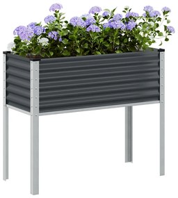 Vaso/floreira de jardim 100x41x90 cm aço antracite