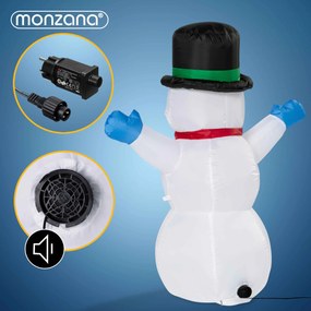 Boneco de neve insuflável XL iluminado 120 x 100 x 50 cm Branco