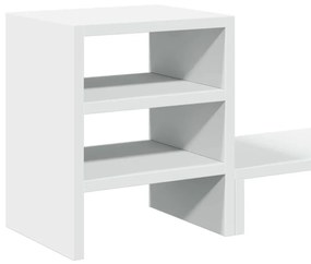 Suporte monitor c/ organizador secretária deriv. madeira branco