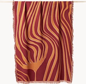 Manta reversível em algodão com franjas Alia