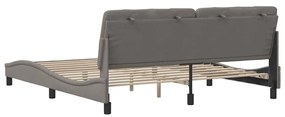 Cama sem colchão 180x200 cm tecido castanho-acinzentado