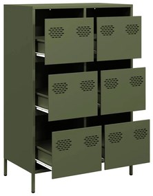 Móvel alto 68x39x101,5 cm aço verde azeitona