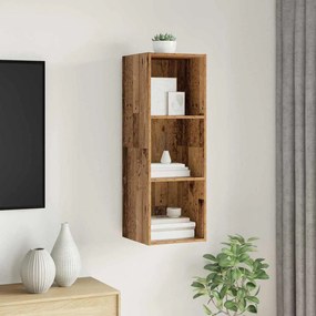 vidaXL Gabinete para TV com prateleira Madeira antiga 37 x 37 x 107 cm