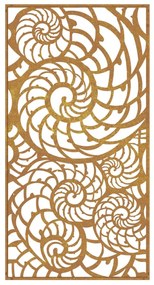 Decoração p/ muro de jardim 105x55 cm aço corten design conchas