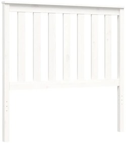 Estrutura de cama com cabeceira 100x200cm madeira maciça branco