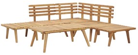 Conjunto lounge de jardim 6 pcs madeira de acácia maciça