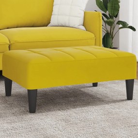 Apoio de pés 77x55x31 cm veludo amarelo