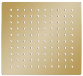 Cabeça de chuveiro quadrada 20x20 cm aço inoxidável dourado