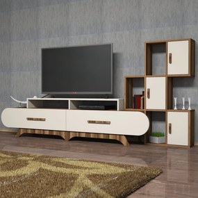 Unidade TV Flora – Nogueira e Creme – 205x50x36,8 cm