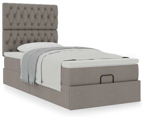 Cama otomana com colchão 100x200 cm tecido cinza