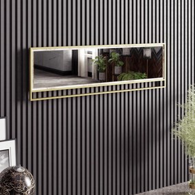 Espelho Decorativo Polka – Dourado e Branco – 121,8 x 37,8 cm