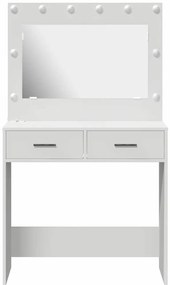 Mesa de Toucador com Luzes LED - Branca, 78.5 x 41 x 135 cm
