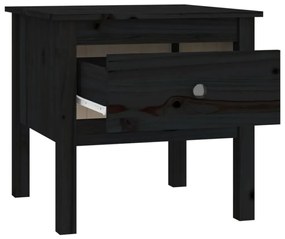 Mesas de apoio 2 pcs 50x50x49 cm madeira de pinho maciça preto