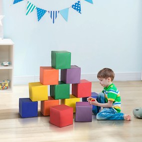 Conjunto de 12 Blocos Psicomotricidade para Crianças Blocos de Construção Brinquedo para Aprendizagem Multicor