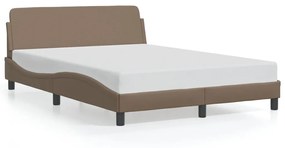 Estrutura cama cabeceira 120x200 cm couro artificial cappuccino