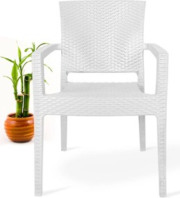 Conjunto de 4 Cadeiras de Jardim – LIDO – 58x55x87 cm – Branco – Empil