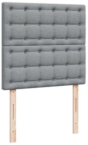 Cama com molas/colchão 90x200 cm tecido cinza-claro
