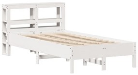 Cama sem colchão 100x200 cm madeira de pinho maciça branco