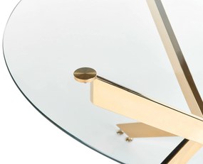 Mesa de jantar redonda com vidro temperado e pernas douradas ⌀ 120 cm MARAMO Beliani