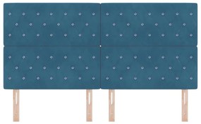 Cabeceira LED azul escuro de 90 cm em veludo