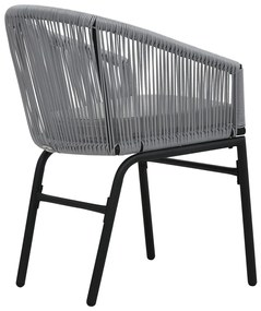 Cadeiras de jardim 2 pcs vime PE antracite