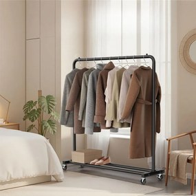 Guarda roupa aberto com rodas 38 x 110 x 141,5 cm preto