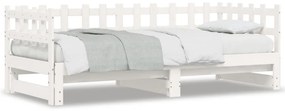 Estrutura sofá-cama de puxar 2x(90x190) cm pinho maciço branco