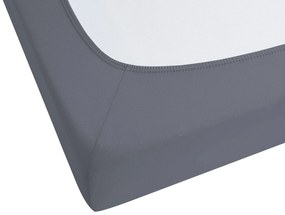 Lençol-capa em algodão cinzento escuro 140 x 200 cm JANBU Beliani