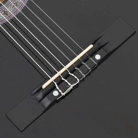 12 pcs conjunto de guitarra clássica com 6 cordas 38" preto