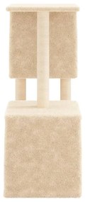 Árvore para gatos c/ postes arranhadores sisal 86 cm cor creme