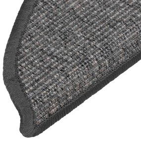 Tapetes de escada adesivos 15 pcs 56x17x3 cm bege e cinzento