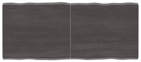 vidaXL Tampo de mesa com bordas vivas maciço tratado castanho-escuro