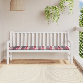 vidaXL Almofadão p/ banco de jardim tecido oxford xadrez vermelho