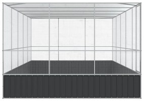 Aviário com extensão 518x307x212 cm aço prateado