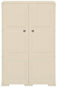 Armário de plástico 79x43x125 cm design de madeira branco nata