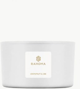 Vela perfumada artesanal com três pavios Pearl (toranja, lima)