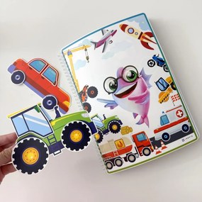 Veículos XXL – Grande livro Montessori para crianças, 32 veículos e carros – A4