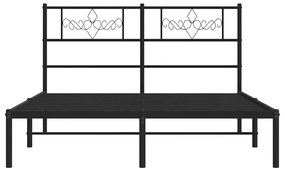 Estrutura de cama com cabeceira 135x190 cm metal preto