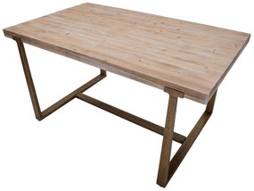 MESA DE JANTAR ANKARA 150X90X78 CM CASTANHO E DOURADO (CADEIRAS NÃO INCLUÍDAS)