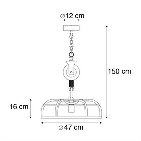 Candeeiro industrial suspenso de aço preto - Camelot Industrial